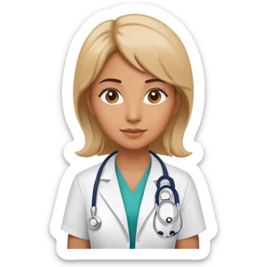 Female doctor with stethoscope  sticker