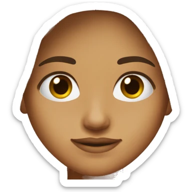 Chica con cabello castaño oscuro largo, ojos castaño y adolescente  sticker