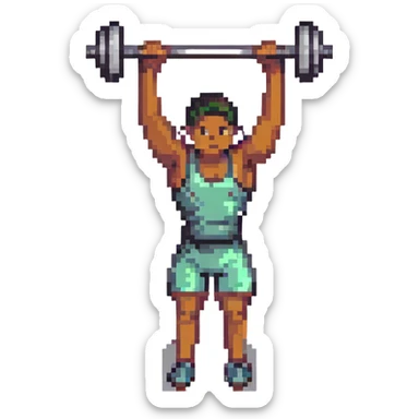 person lifting weights sticker