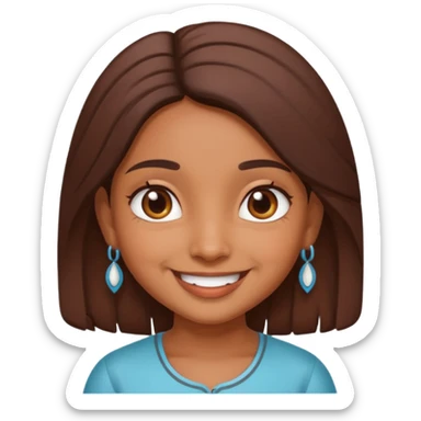 an ios genmoji for a cute indian girl sticker