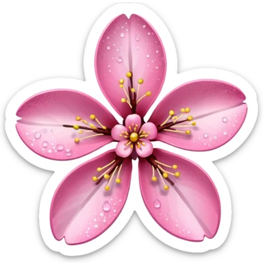 Stylized pink glitter cherry blossom flower (sakura) sticker