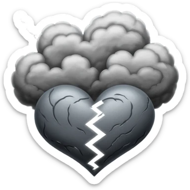 storm cloud above two hearts sticker