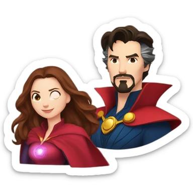 Doctor strange and scarlet witch sticker