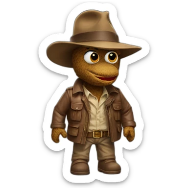indiana jones muppet with rose skin sticker