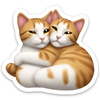 Cats cuddling sticker
