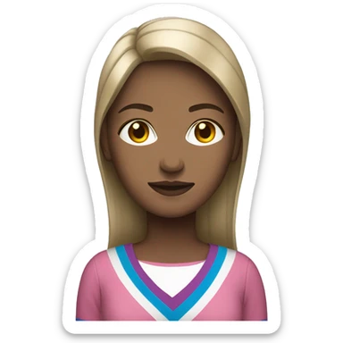 woman dressed with transgender flag clothes sticker