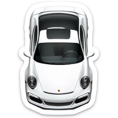 white new Porsche 911  sticker