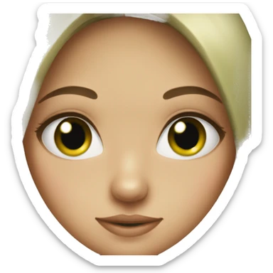 Girl brunette with green eyed sticker