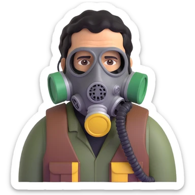 pablo escobar wearing a gas mask sticker