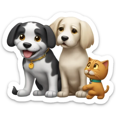 DOGS RIZZING UP CAT sticker