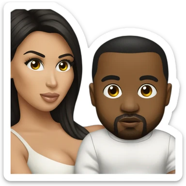 kim kardashian holding midget kanye sticker