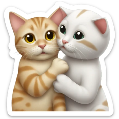 cat kisses cat sticker