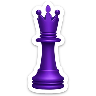 Queens chess piece split down the middle two one purple sticker