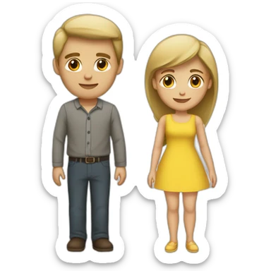Femme brune et homme blond qui s’embrasse sticker