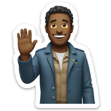 cosmonaft smiles and waves his hand sticker