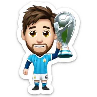 messi levantando la copa del mundo sticker