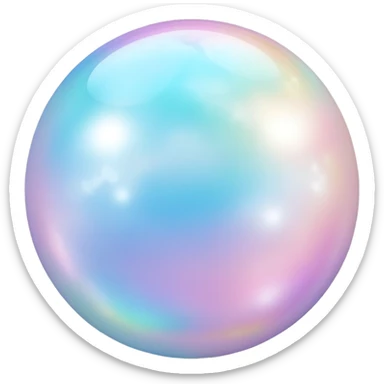 Pastel white divine iridescent shiny sparkly glorious glowing celestial cloudy marble ball sticker