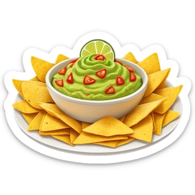 nachos with guacamole dip sticker