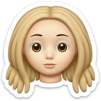 rag doll with button eyes sticker