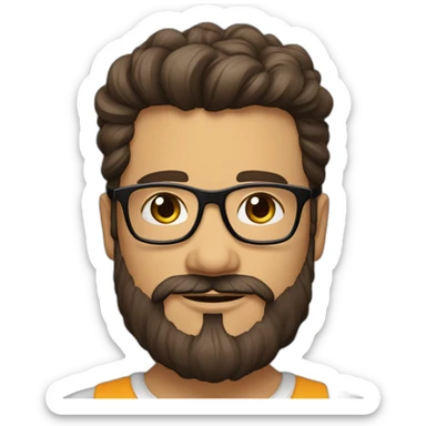 DA SILVA brun cheveux court barbe de 3 jour porte lunette VILLARS sticker