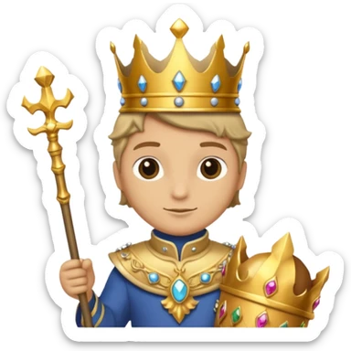 royal staff tortiose with scepter in left hand sticker