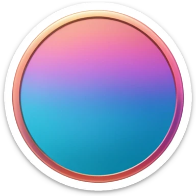 
One coin color in in gradient of turquoise, blue, pink, purple, and coral sticker