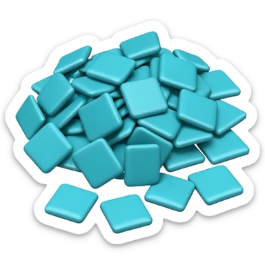 full turquoise colored chips sticker