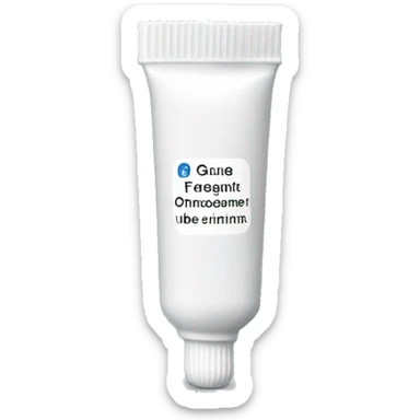 White Ointment tube with a plain label sticker