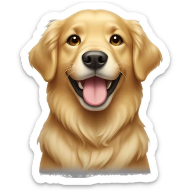 Golden retriever with a smile  sticker