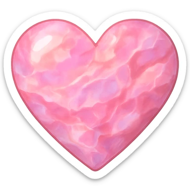 heart with a pink opal gemstone effect, clean digital illustration, no background sticker