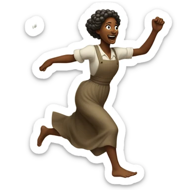 huckleberry Finn harvest goddess sprinting, with a large stride and arms outstretched sticker