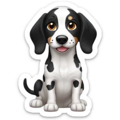 Perro salchicha mini con pelaje negro de dalmata sticker