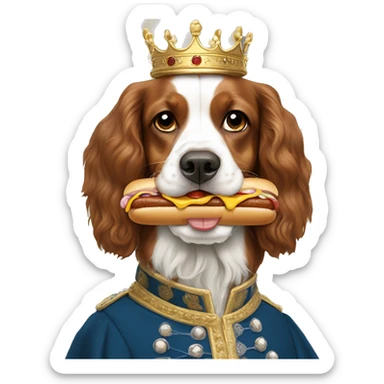 King Charles III eating a hotdog sticker