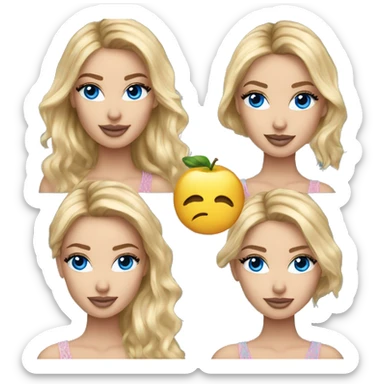 Realistic victoria secret model blonde blue eyes  sticker