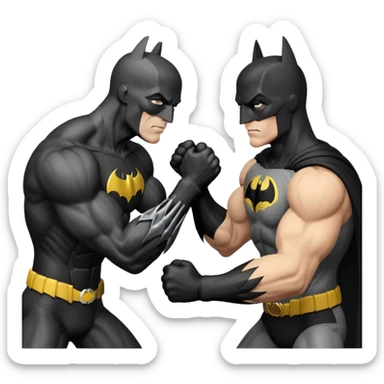 The Black Flash and Batman arm wrestling sticker