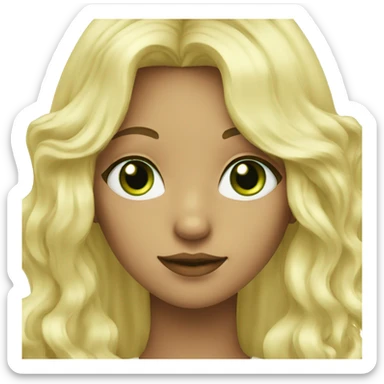 a musician girl with green eyes and blond hair sticker