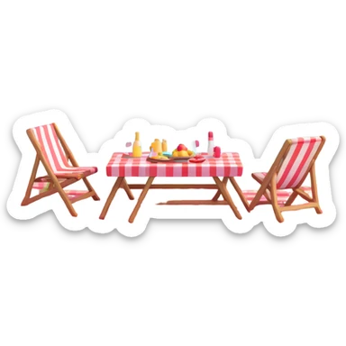 picnic by a peaceful lake sticker