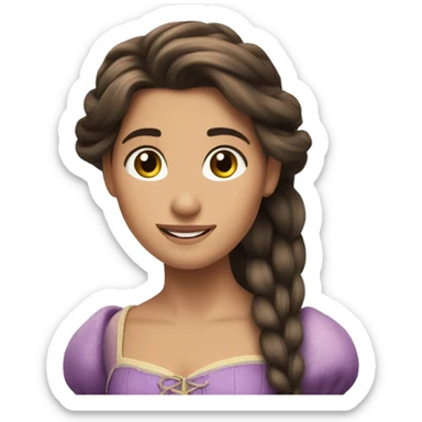 Brunette rapunzel sticker