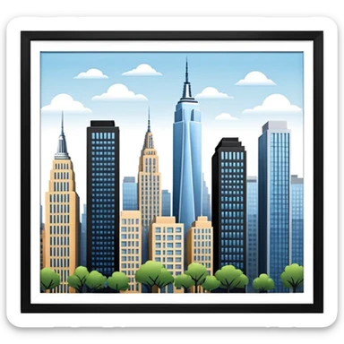 new york city buildings sticker