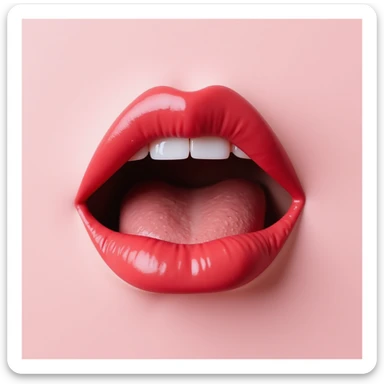 realistic lipstick emoji with matte finish sticker