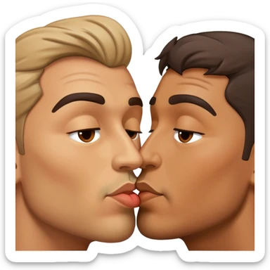 two men kissing  sticker