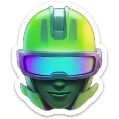 Cyber emoji of a FUTURISTIC HIGHTECH 3D Fire colors Lemon green and purple neon Fire sticker