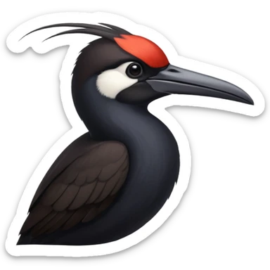 Black Sicklebill headshot sticker