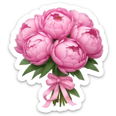 Pink peonies bouquet  sticker