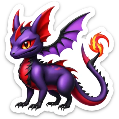 Shiny Epic Badass Gothic Noibat-Salandit-Litten-Hybrid sticker