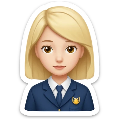 a middle school girl in a school uniform sticker