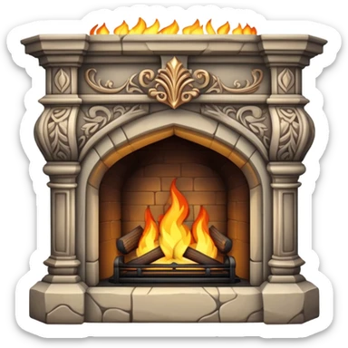 Enchanted fireplace sticker