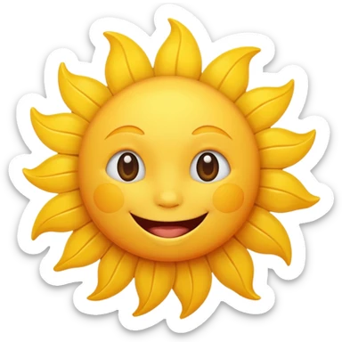 smiling sun emoji, bright and cheerful sticker