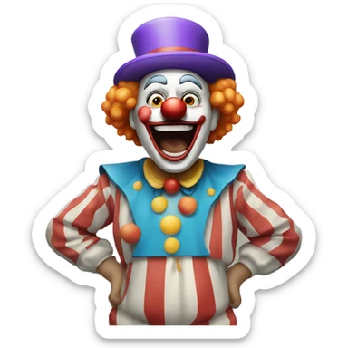 stessed clown happy and overwhelmed  sticker