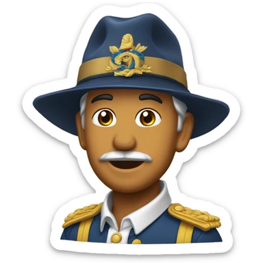 Camarão com chapéu de capitão  sticker